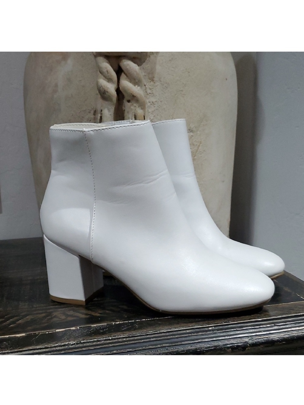 White Ankle Boots Chunky Retro Disco Club Rave Furry Fairy Girlie Gogo Y2k Glow